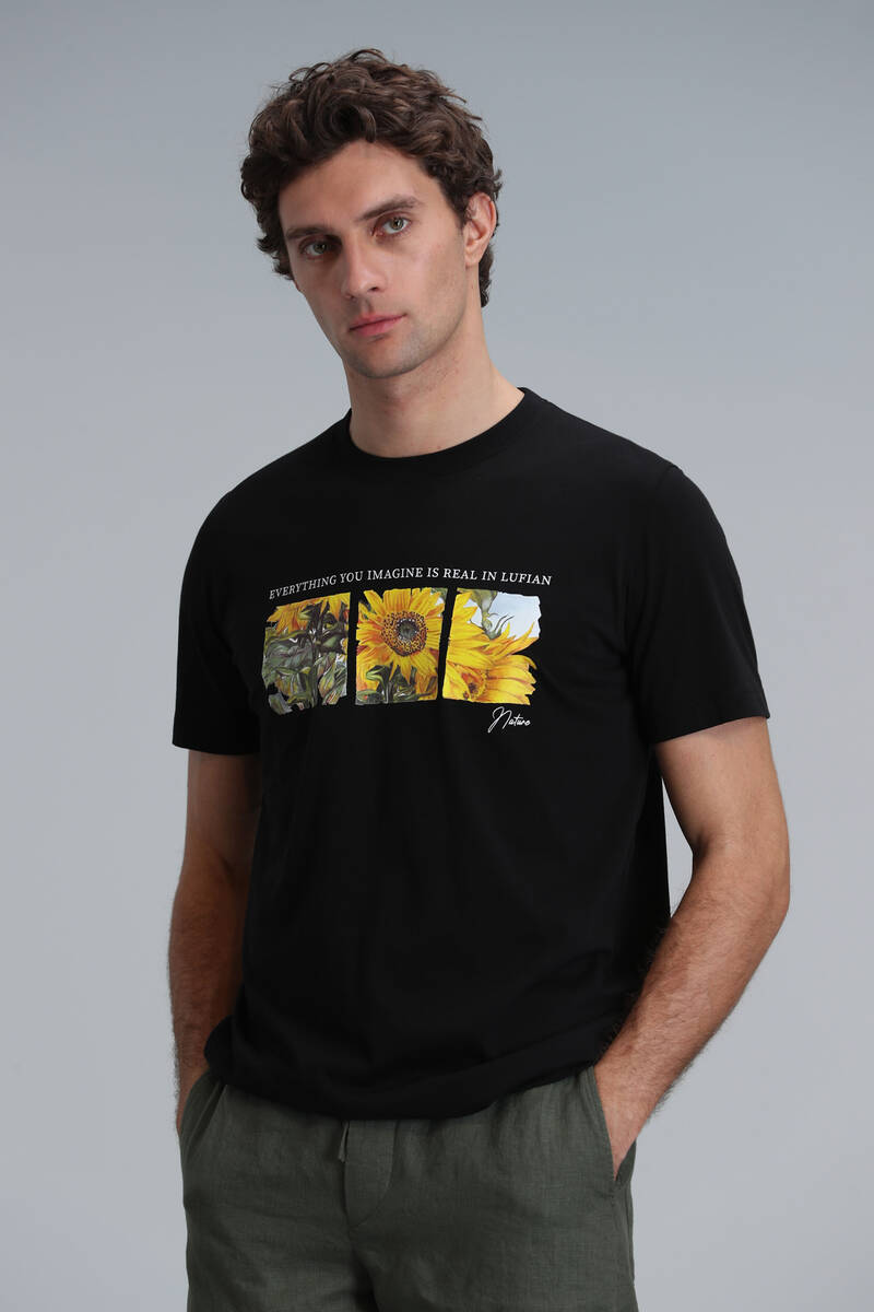June Modern Grafik T- Shirt Siyah - 1