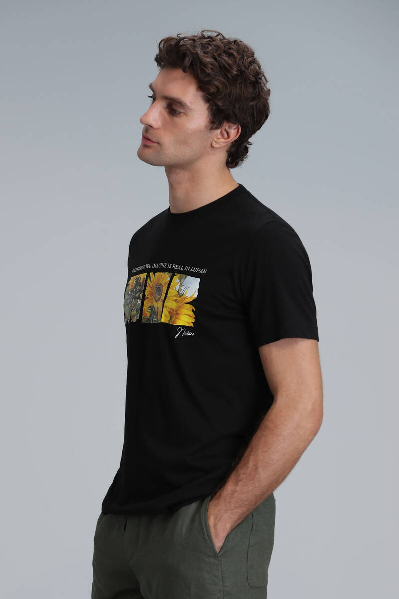June Modern Grafik T- Shirt Siyah - 5
