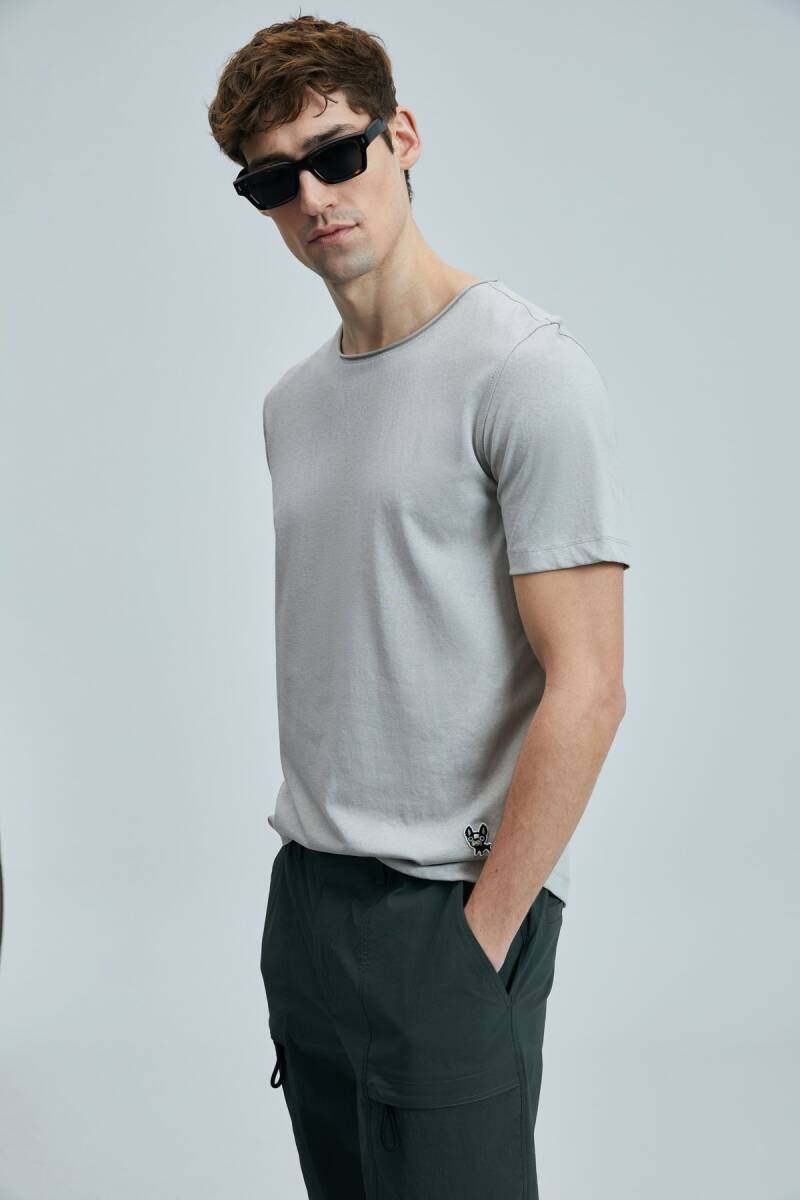 Junya Erkek Basic Tişört Bej - 5