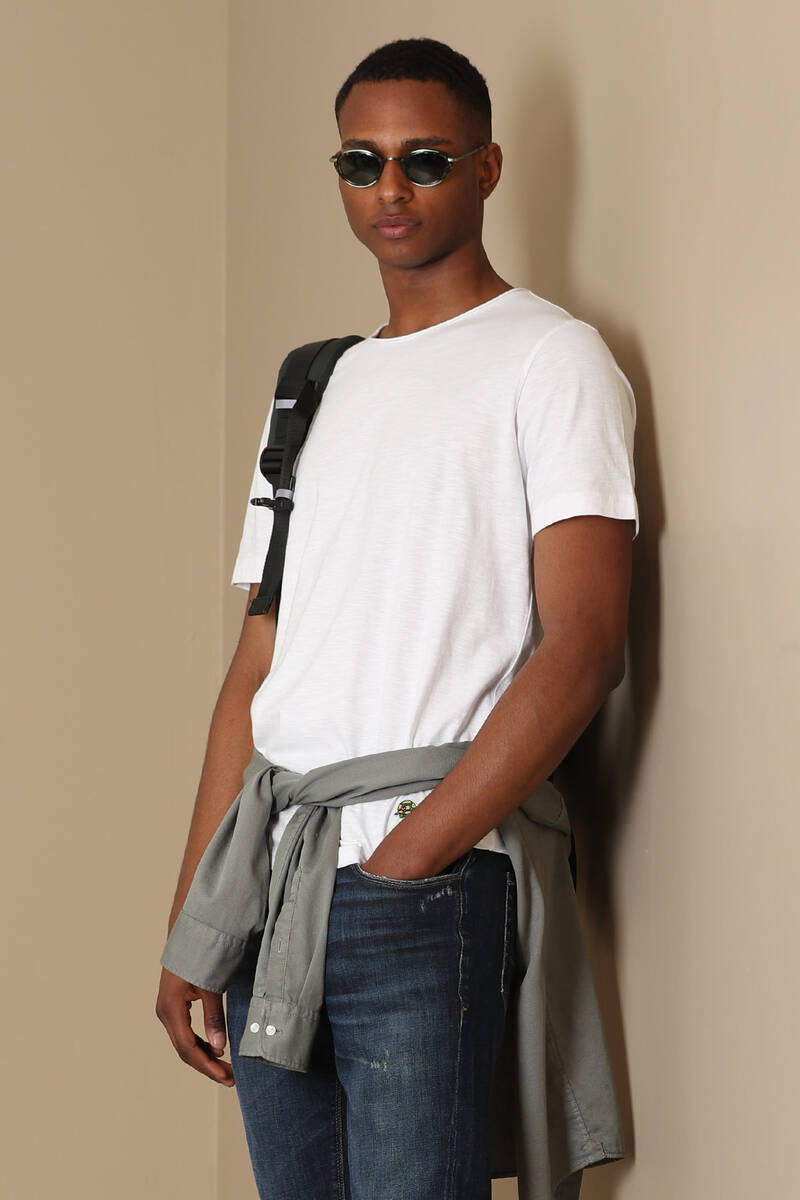 Junya Erkek Basic Tişört Beyaz - 2