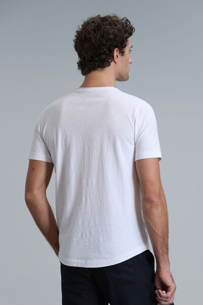 Junya Erkek Basic Tişört Beyaz - 5