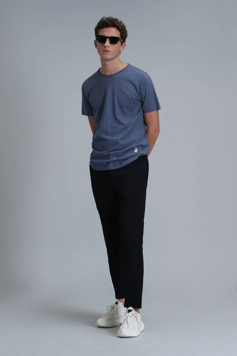 Junya Erkek Basic Tişört Gece Mavisi - 4
