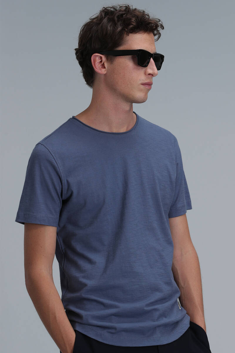 Junya Erkek Basic Tişört Gece Mavisi - 5