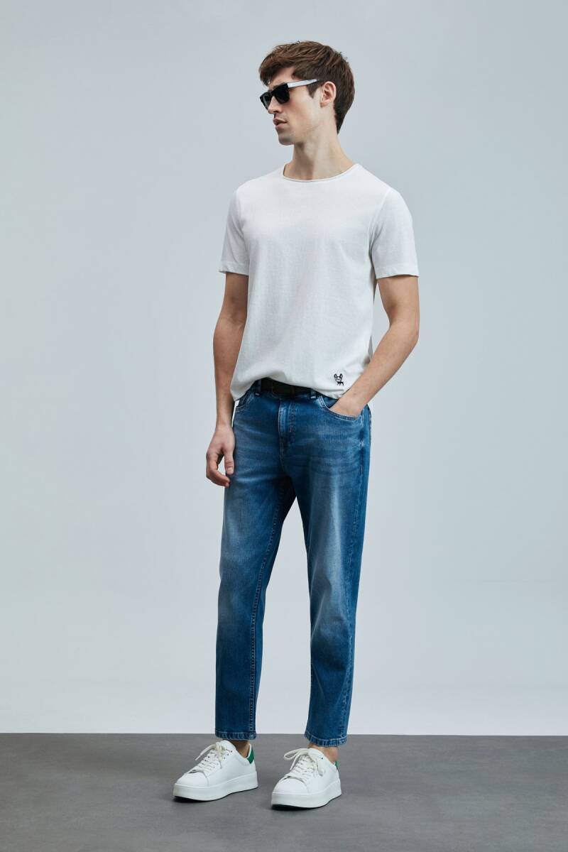 Junya Erkek Basic Tişört Kırık Beyaz - 4