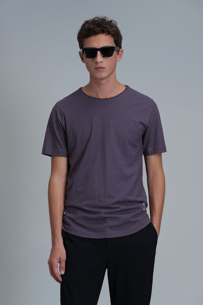 Junya Erkek Basic Tişört Mürdüm 