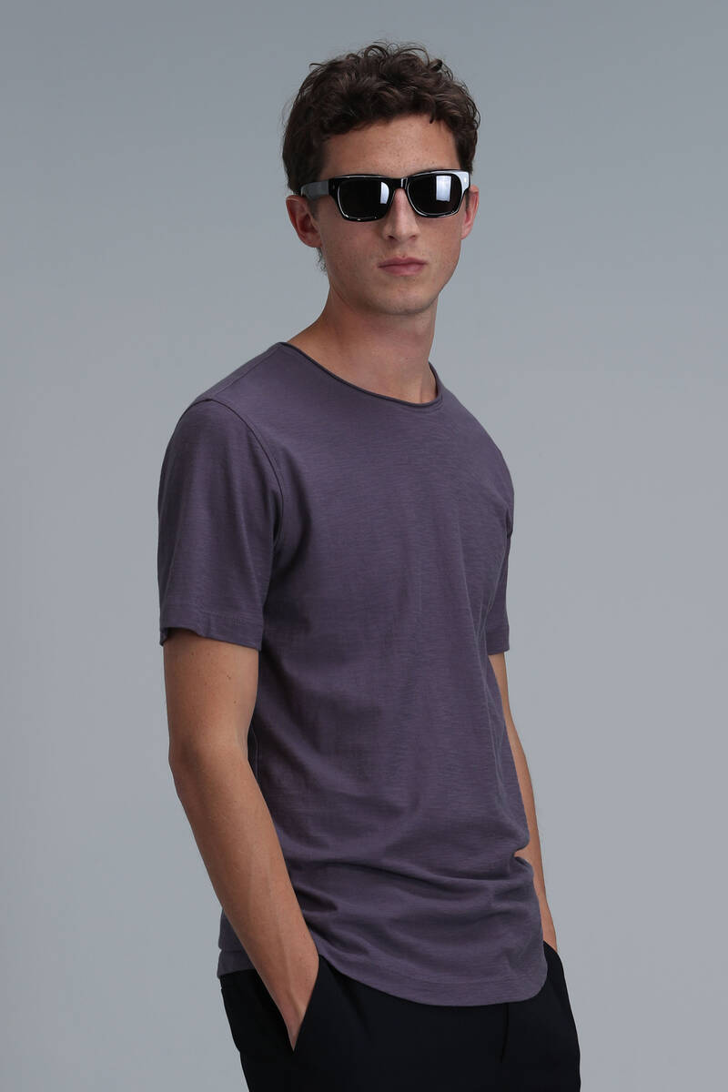 Junya Erkek Basic Tişört Mürdüm - 5