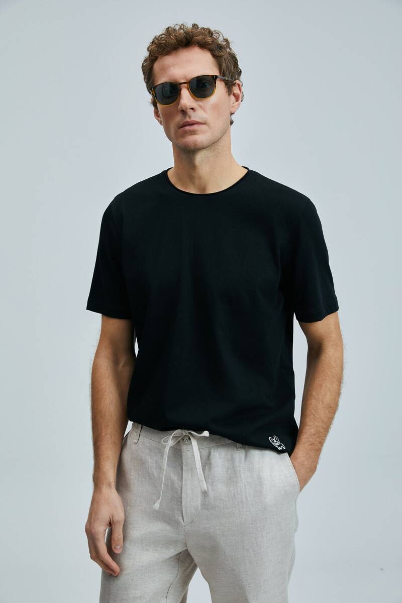 Junya Erkek Basic Tişört Siyah - 1