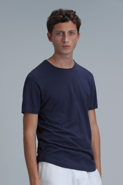 Junya Men's Basic T-Shirt Light Navy Blue - 5