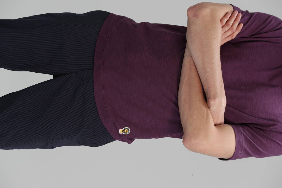 Junya Modern Grafik Bisiklet Yaka Erkek T-Shirt Mürdüm - 3