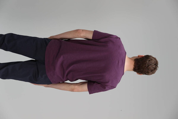 Junya Modern Grafik Bisiklet Yaka Erkek T-Shirt Mürdüm - 4