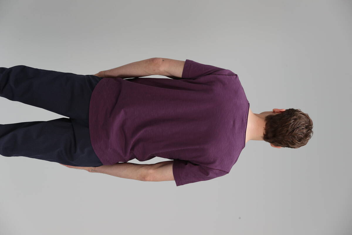 Junya Modern Graphic Crew Neck Men's T-Shirt Plum - 4