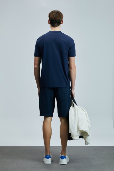 Justın Modern Grafik T- Shirt Açık Lacivert - 6