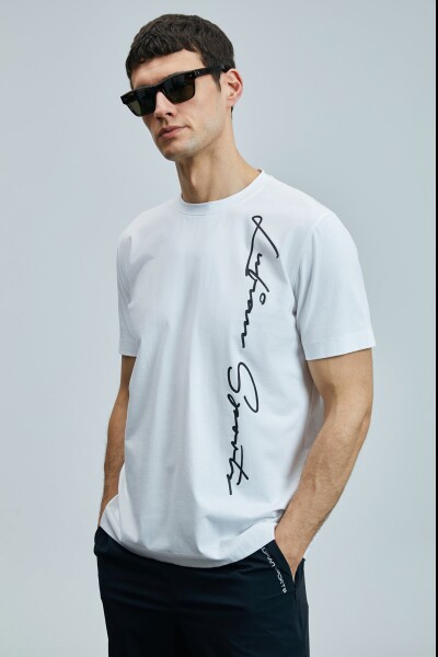 Justın Modern Grafik T- Shirt Beyaz - 3