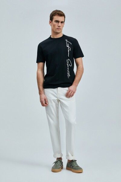 Justın Modern Grafik T- Shirt Siyah - 5