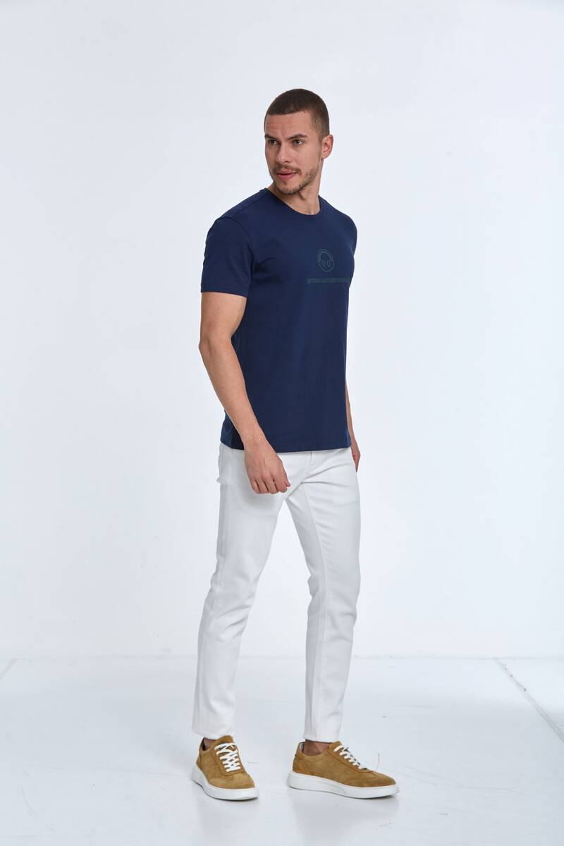 Kai Printed Men's T-Shirt Navy Blue - 3