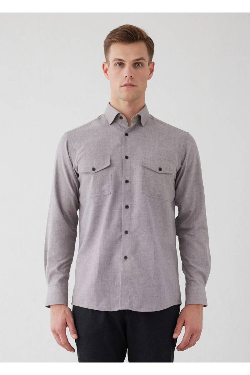 Kamoro Brown Pocket Detailed Shirt - 1