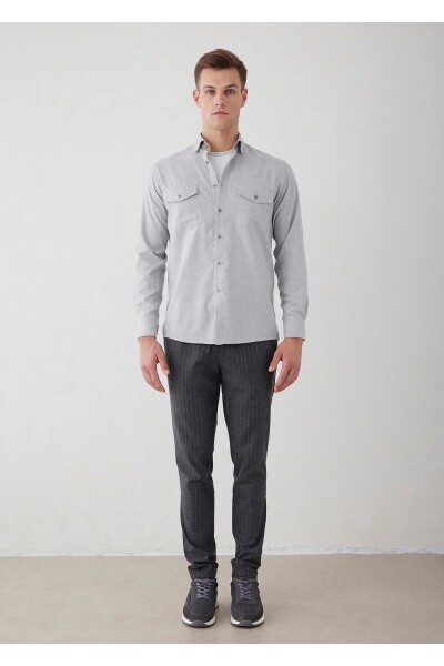Kamoro Light Gray Pocket Detailed Shirt 