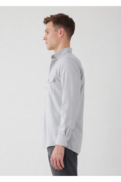 Kamoro Light Gray Pocket Detailed Shirt - 4