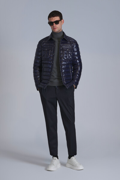 Kane Goose Down Men's Coat Navy Blue - LUFIAN (1)