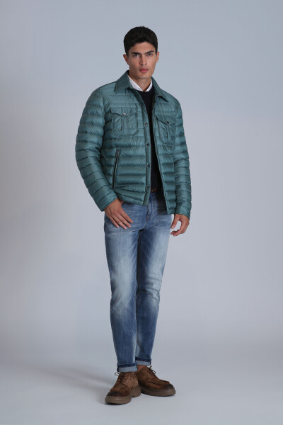 Kane Goose Down Men's Coat Green - LUFIAN