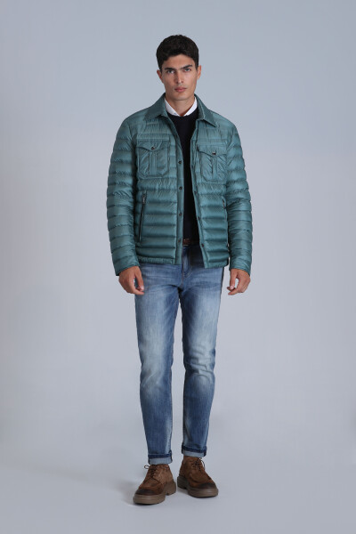 Kane Kaz Tüyü Erkek Mont Yeşil - 4