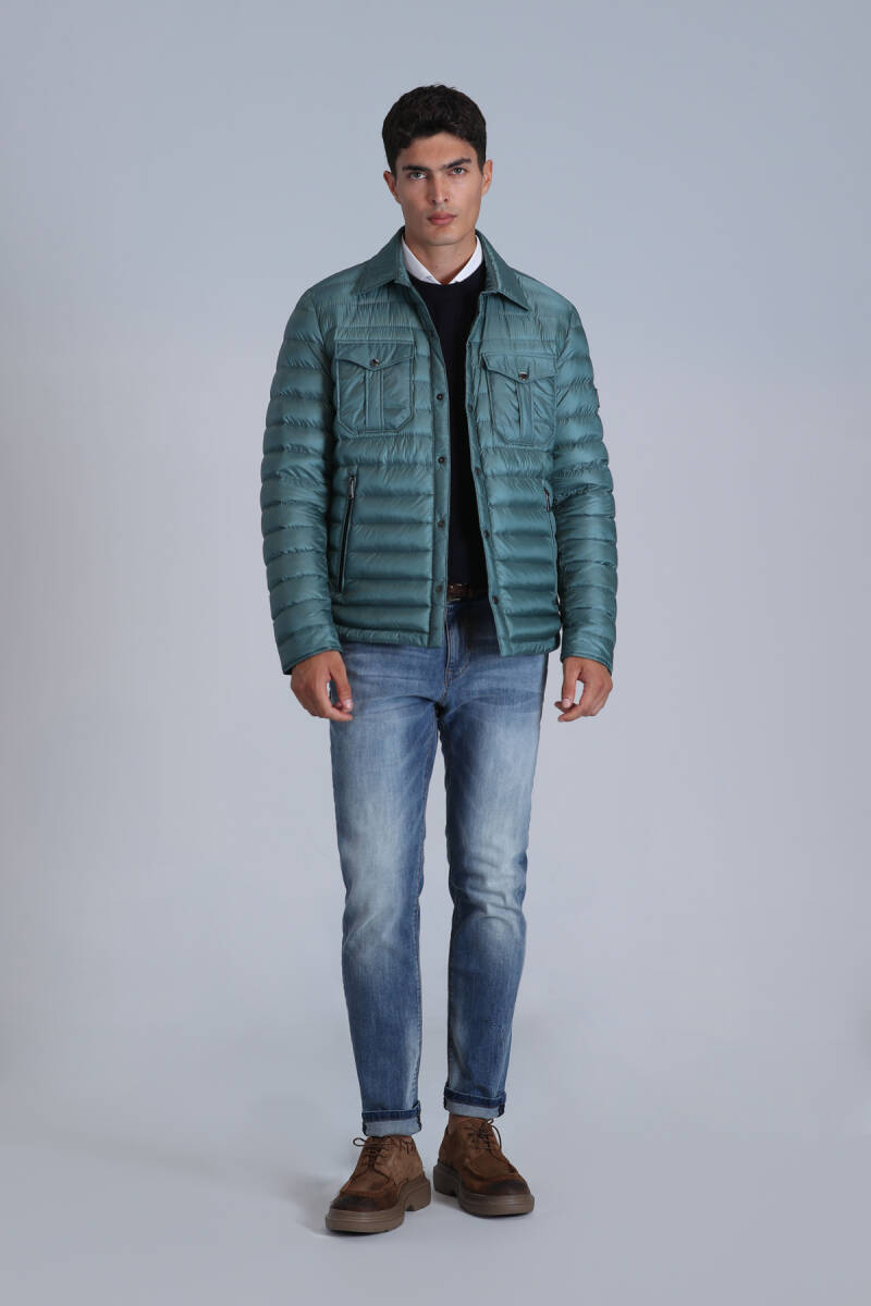 Kane Kaz Tüyü Erkek Mont Yeşil - 4