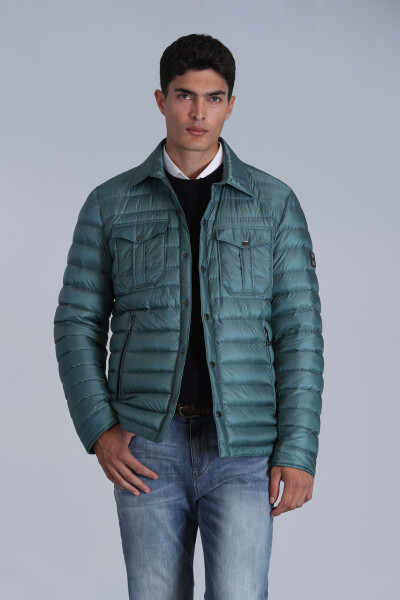 Kane Kaz Tüyü Erkek Mont Yeşil - 5