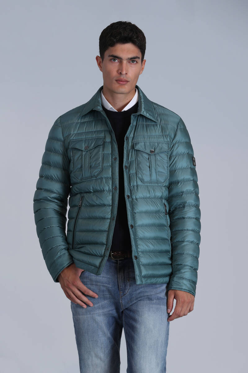 Kane Kaz Tüyü Erkek Mont Yeşil - 5