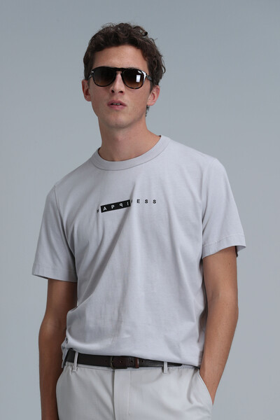 Kane Modern Grafik T-Shirt Taş 
