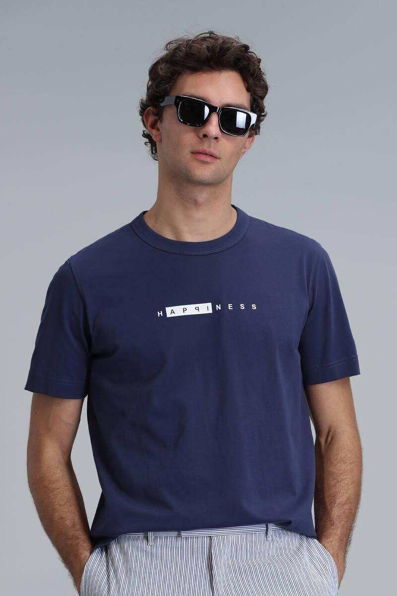 Kane Modern Graphic T-Shirt Light Navy Blue - 3