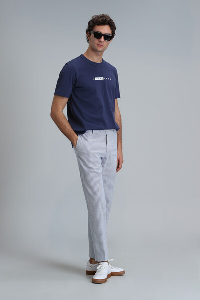 Kane Modern Graphic T-Shirt Light Navy Blue - 4