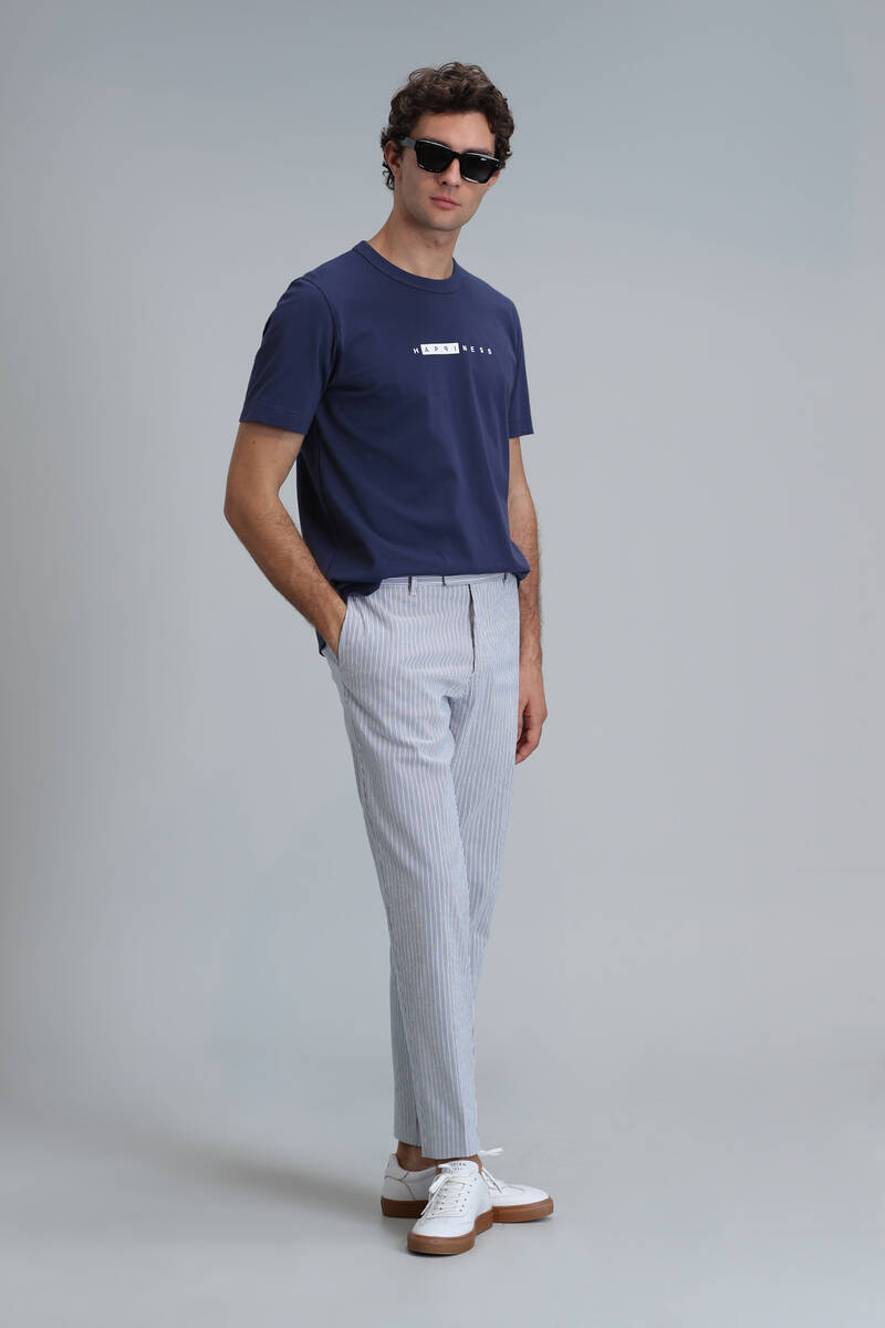 Kane Modern Graphic T-Shirt Light Navy Blue - 4