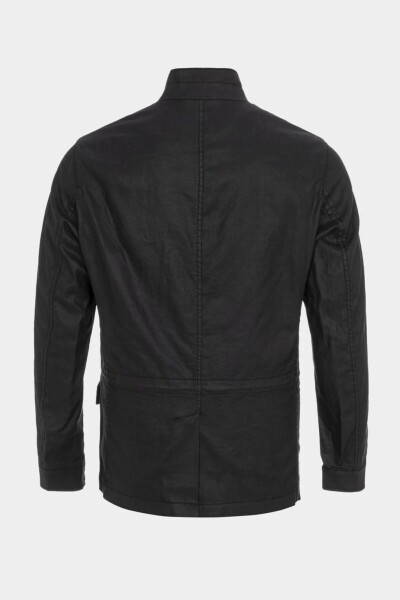 Karbe Black Color Pure Linen Safari Jacket - 5