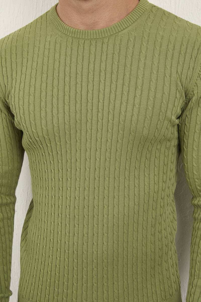 Karl Crew Neck Men's Sweater Green - 5