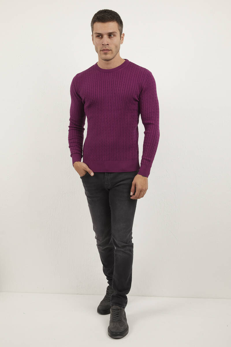 Karl Crew Neck Men's Sweater Pink - 1