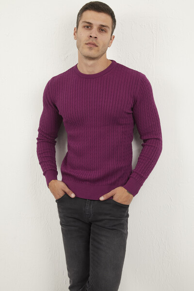Karl Crew Neck Men's Sweater Pink - 2