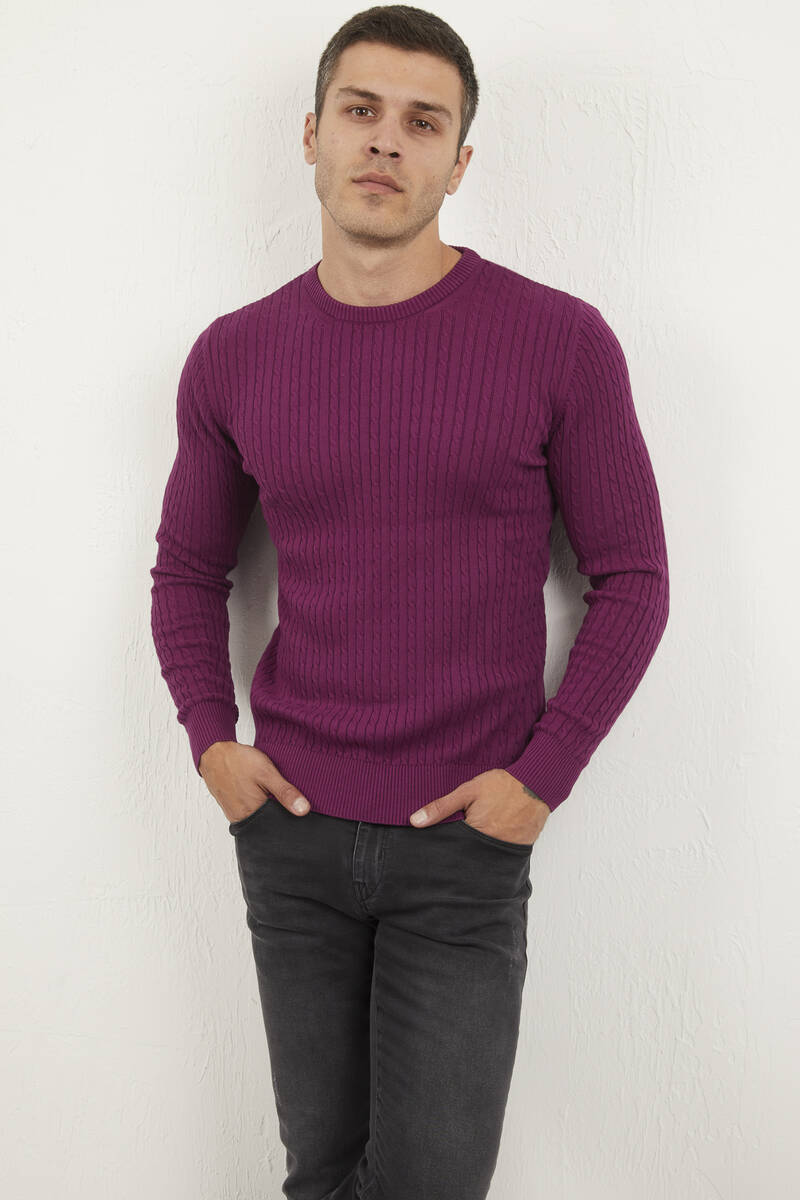 Karl Crew Neck Men's Sweater Pink - 2