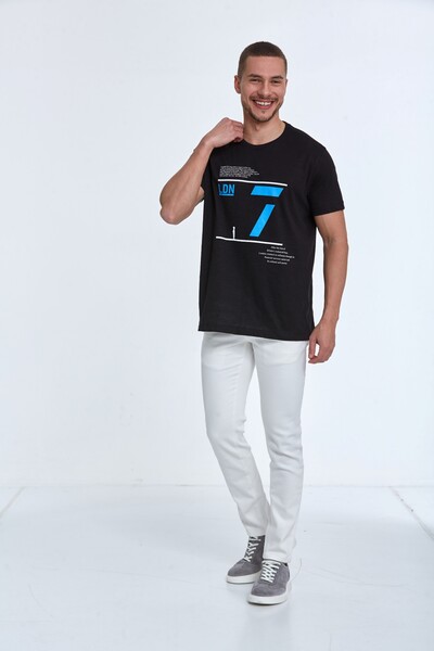 VOLTAJ - Хлопковая футболка с круглым вырезом и принтом Ldn (1)