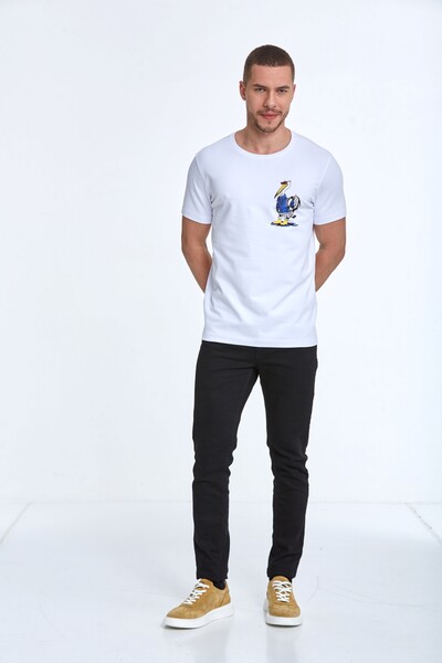 VOLTAJ - Хлопковая футболка с круглым вырезом и принтом пингвинов