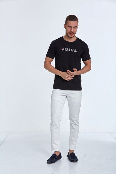 VOLTAJ - Хлопковая футболка с круглым вырезом и принтом Visual