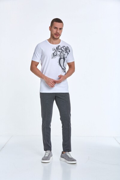 VOLTAJ - Хлопковая футболка с круглым вырезом и узором пейсли