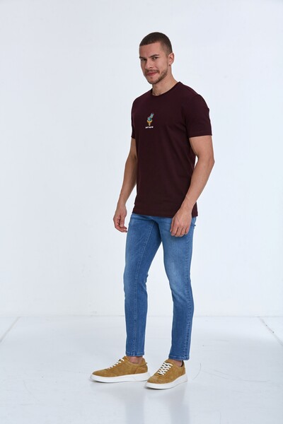 VOLTAJ - Хлопковая футболка с круглым вырезом и вышивкой кактуса (1)