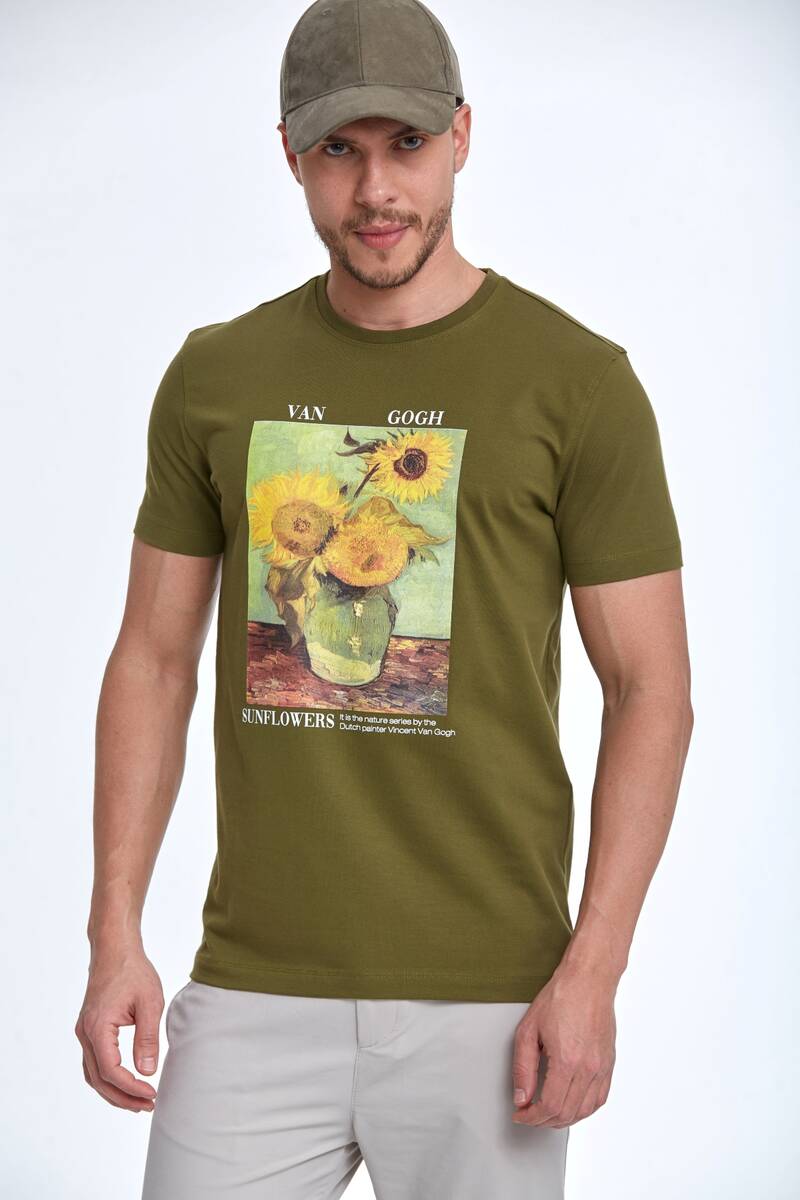 Хлопковая футболка с принтом Подсолнухи Van Gogh