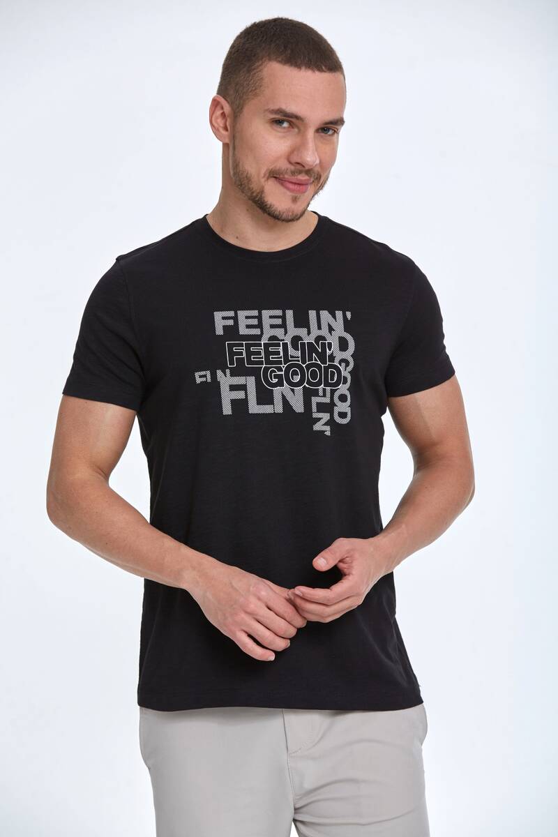Хлопковая мужская футболка с принтом Feelin Good