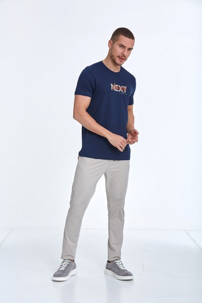 Хлопковая мужская футболка с вышивкой Next Level - Thumbnail