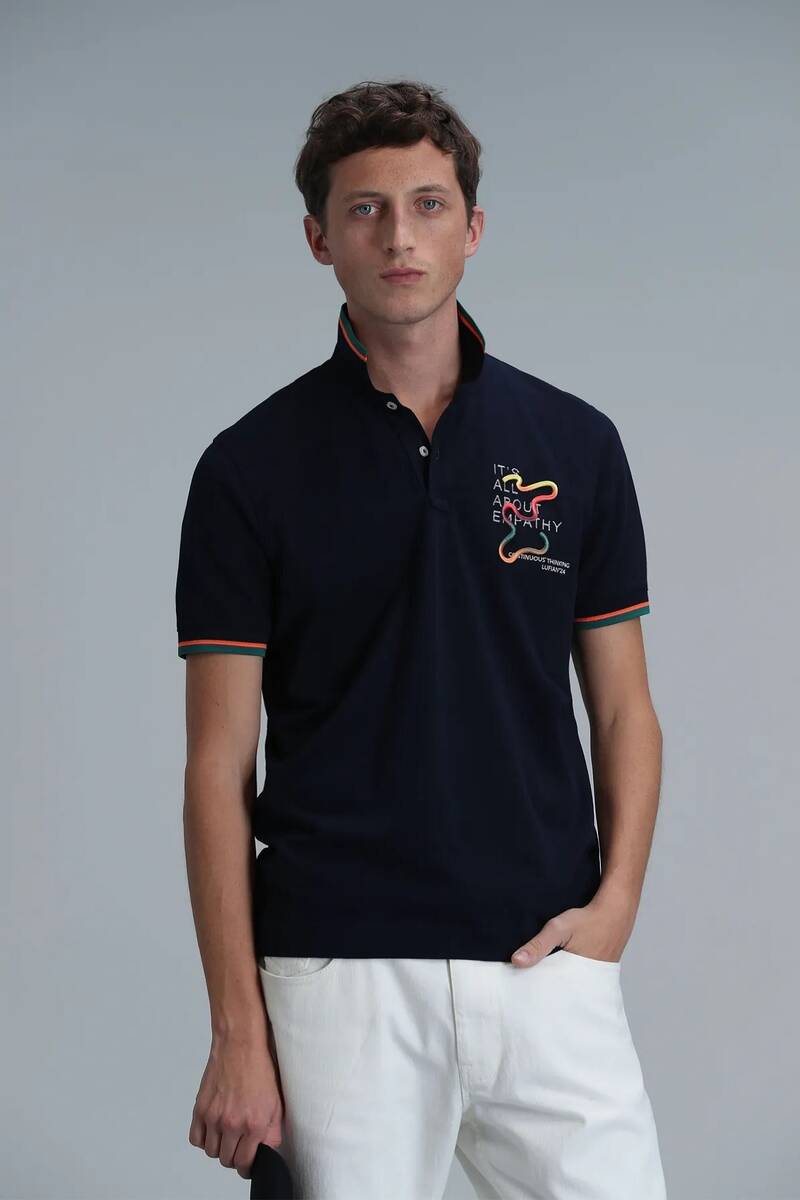 King Smart Men's Polo T-Shirt Navy Blue - 1