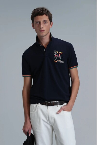 King Smart Men's Polo T-Shirt Navy Blue - 3
