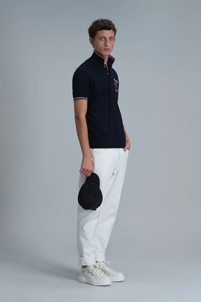 King Smart Men's Polo T-Shirt Navy Blue - 4