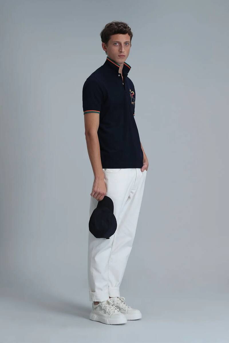 King Smart Men's Polo T-Shirt Navy Blue - 4