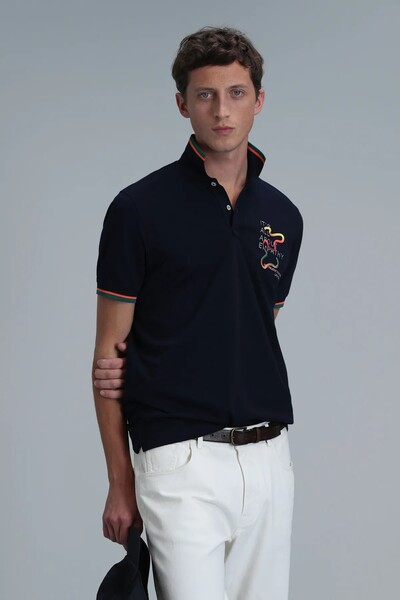 King Smart Men's Polo T-Shirt Navy Blue - 5